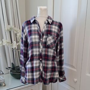 Rails Womens Classic Preppy/Casual Flannel Button Down Ling Sleeve Shirt SMALL‎